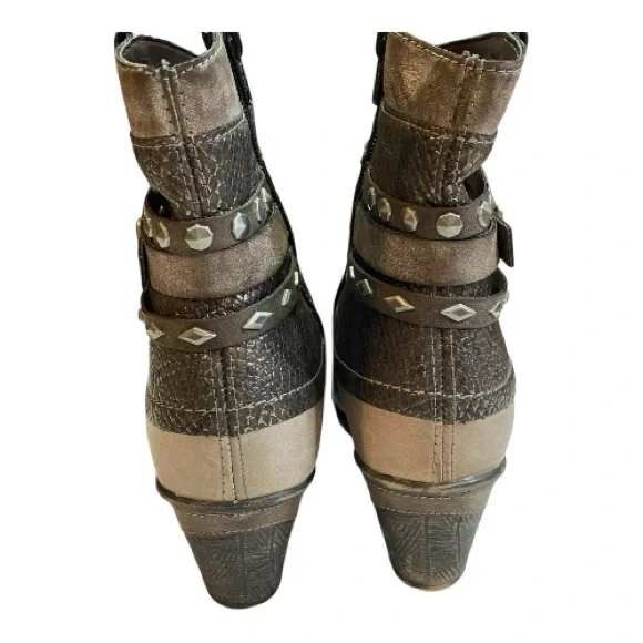 Remonte Leather Ankle Boots Grey Cheyenne Western Bootie Size 38 Fits 7.5 - Picture 3 of 14